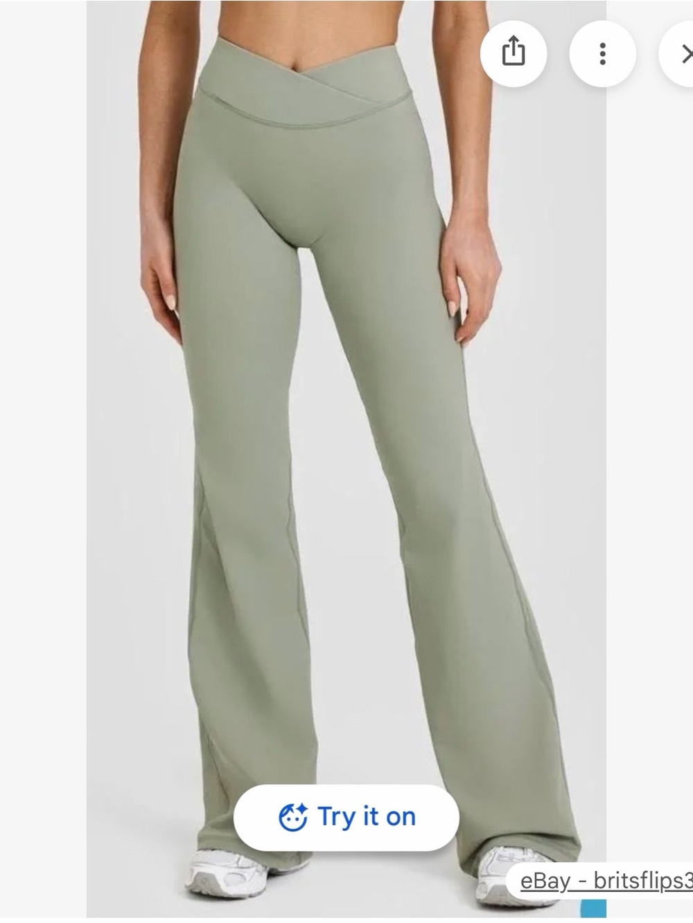 Oner Active Sage Green High-Waist Flare Track Pants